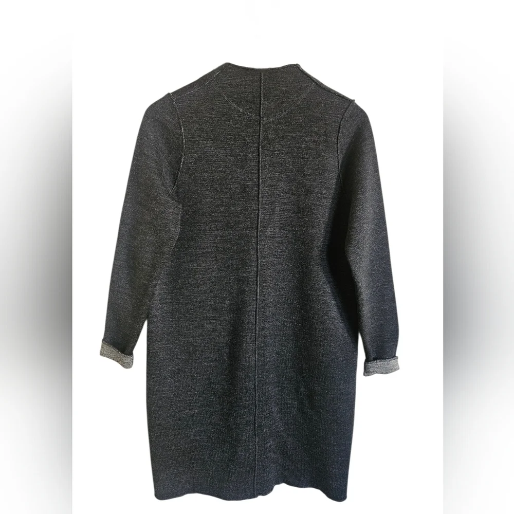 Holebrook Sweden Women's Gray 100% Wool Long Line Button-down Cardigan Size S